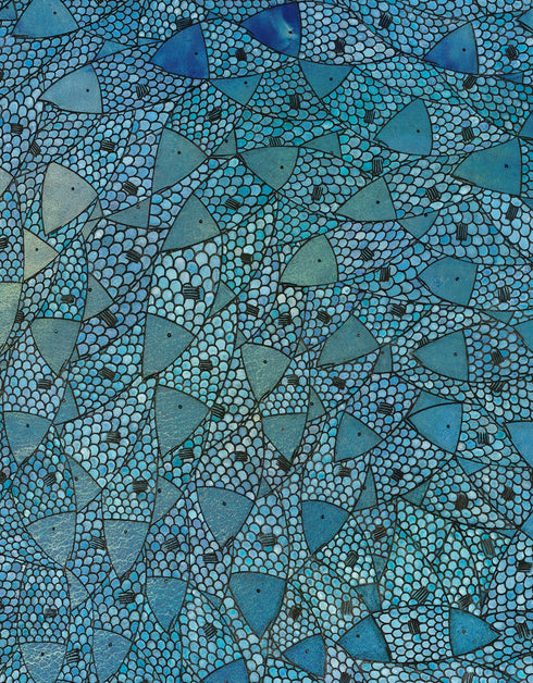 Blue Sardines | Framed Giclee Print on Canvas